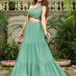 Janasya Sage Green Georgette Embellished Lehenga Choli | Swadesiicart