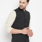 Even Apparels Black Merino Men Woven Nehru Jacket PW668 | Swadesiicart
