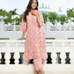 Vaasva Women's Peach Cotton Printed Kurta Pant Set | Swadesiicart