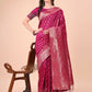Shree Shyam Fashion Lichi Silk Magenta Saree