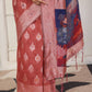 Shree Shyam Fashion Linen Cotton Rust Saree