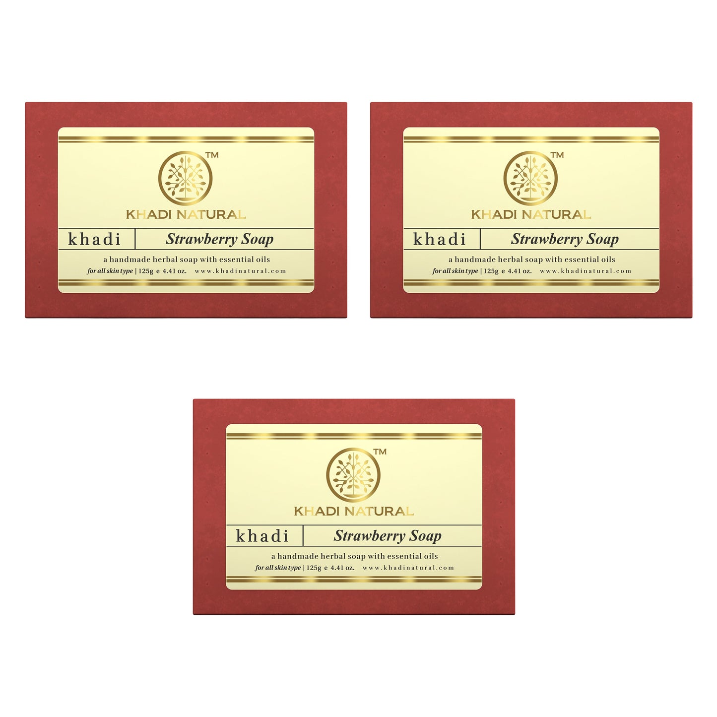 Khadi Natural Strawberry Soap - 125gm