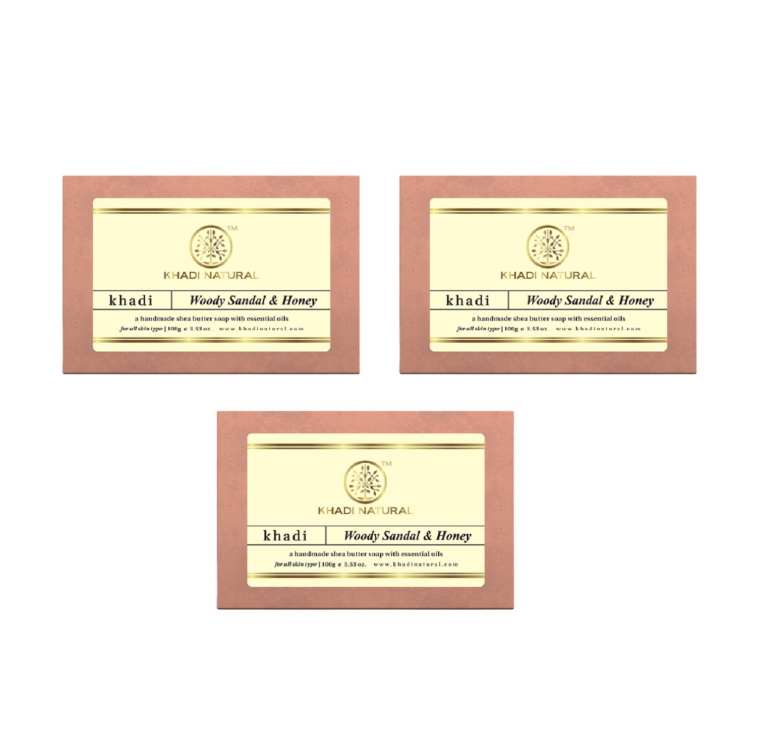 Khadi Natural Woody Sandal & Honey Soap - 100gm