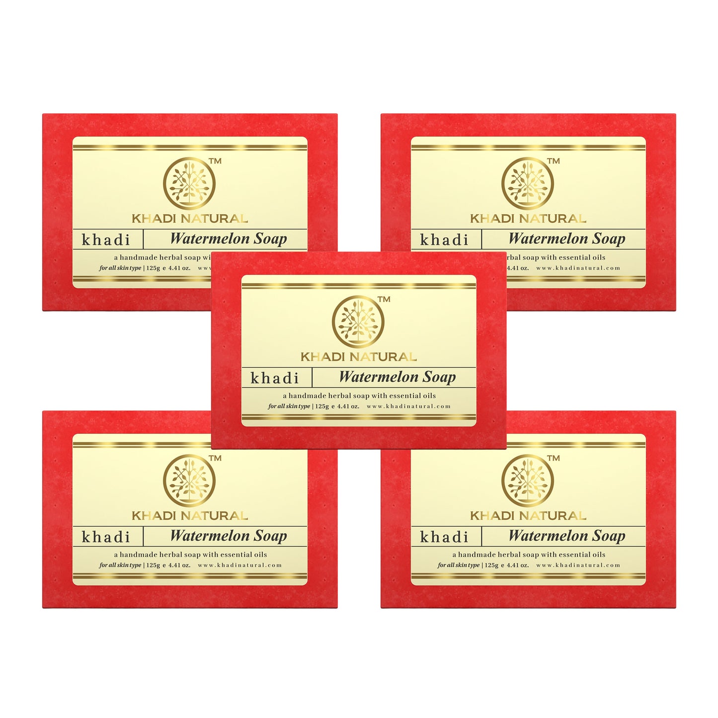 Khadi Natural Herbal Watermelon Soap Combo Pack Of 5 – 125gm Each