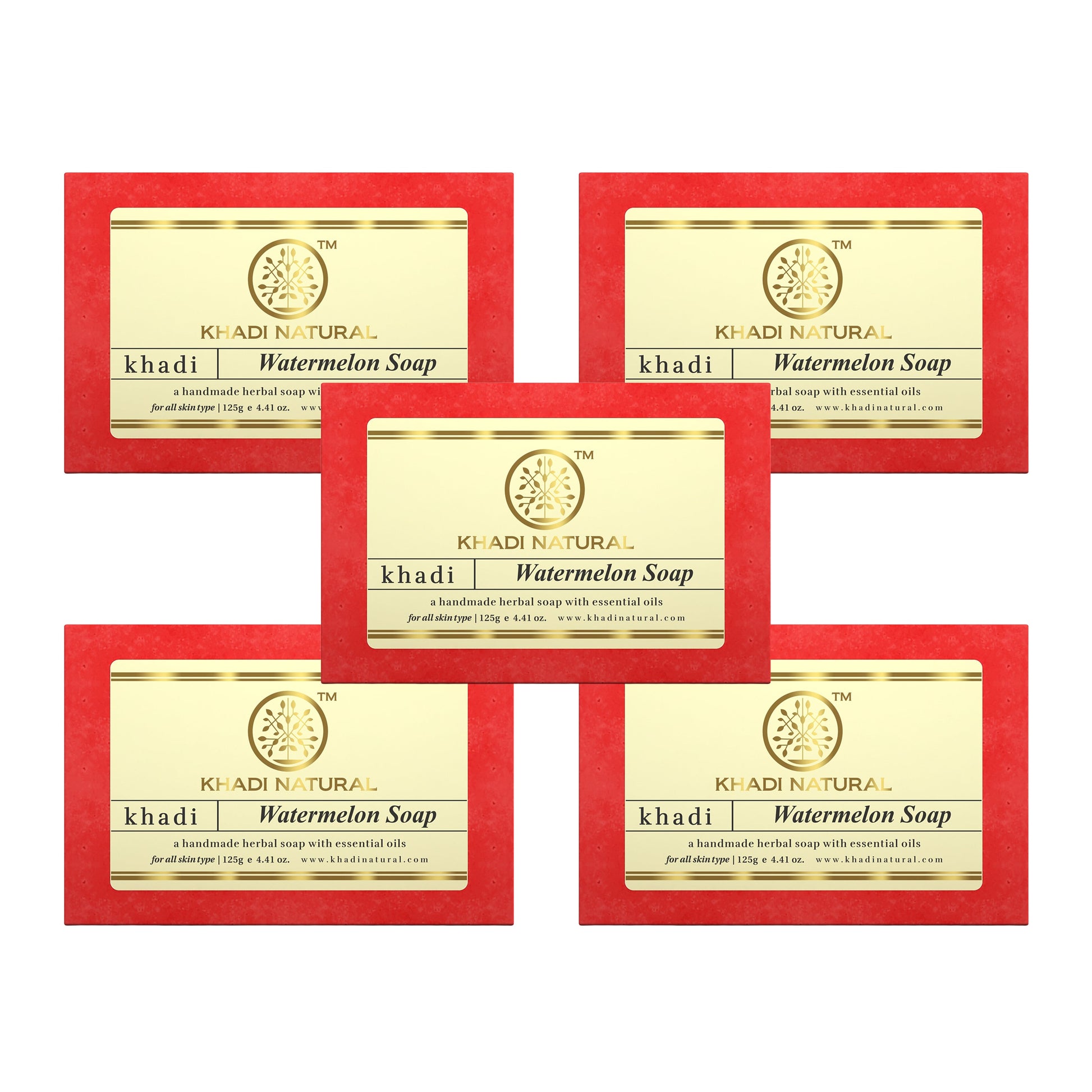 Khadi Natural Herbal Watermelon Soap Combo Pack Of 5 – 125gm Each