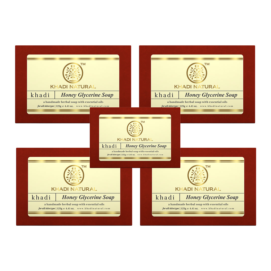 Khadi Natural Honey Glycerine Soap Combo Pack Of 5 – 125gm Each