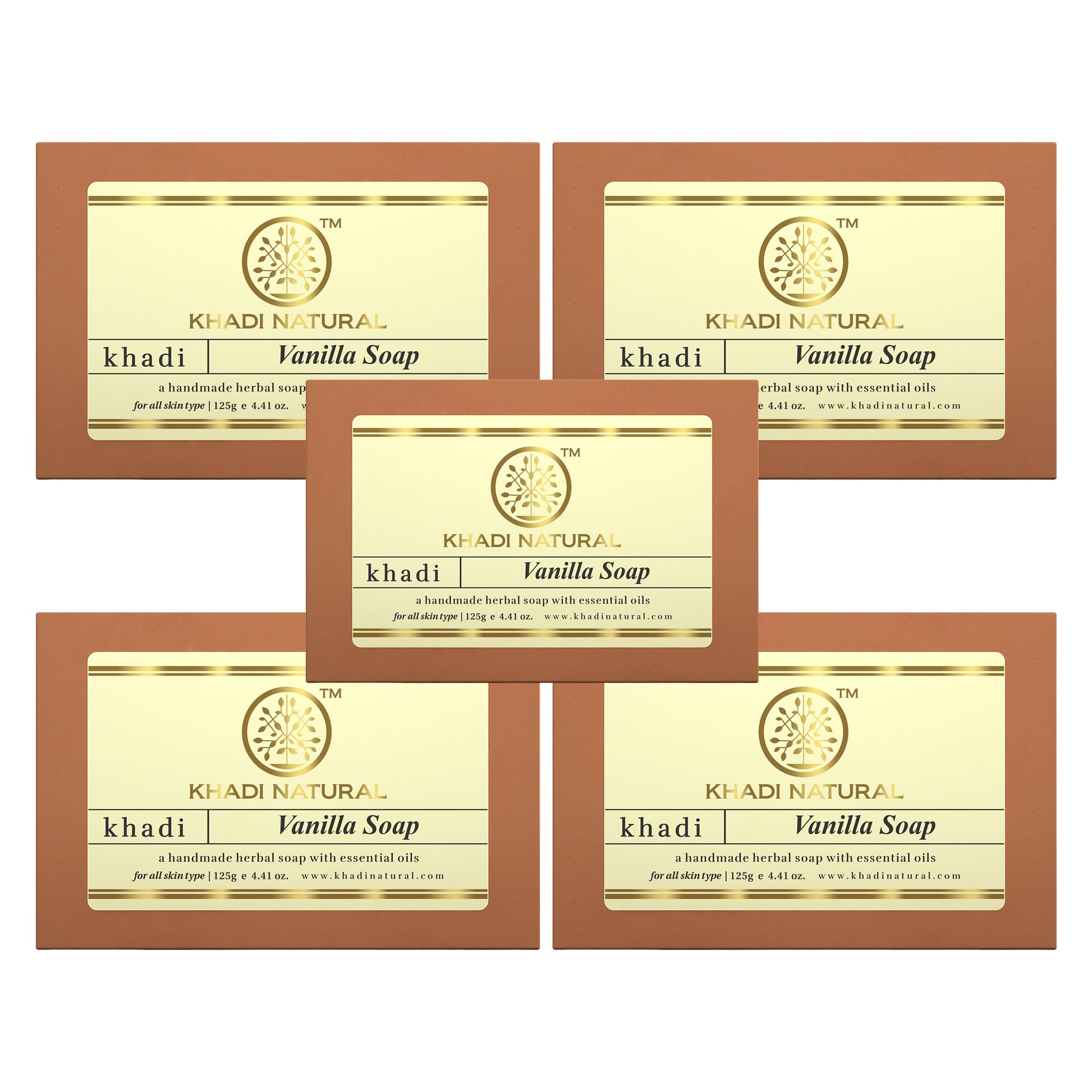 Khadi Natural Vanilla Soap Combo Pack Of 5 – 125gm Each
