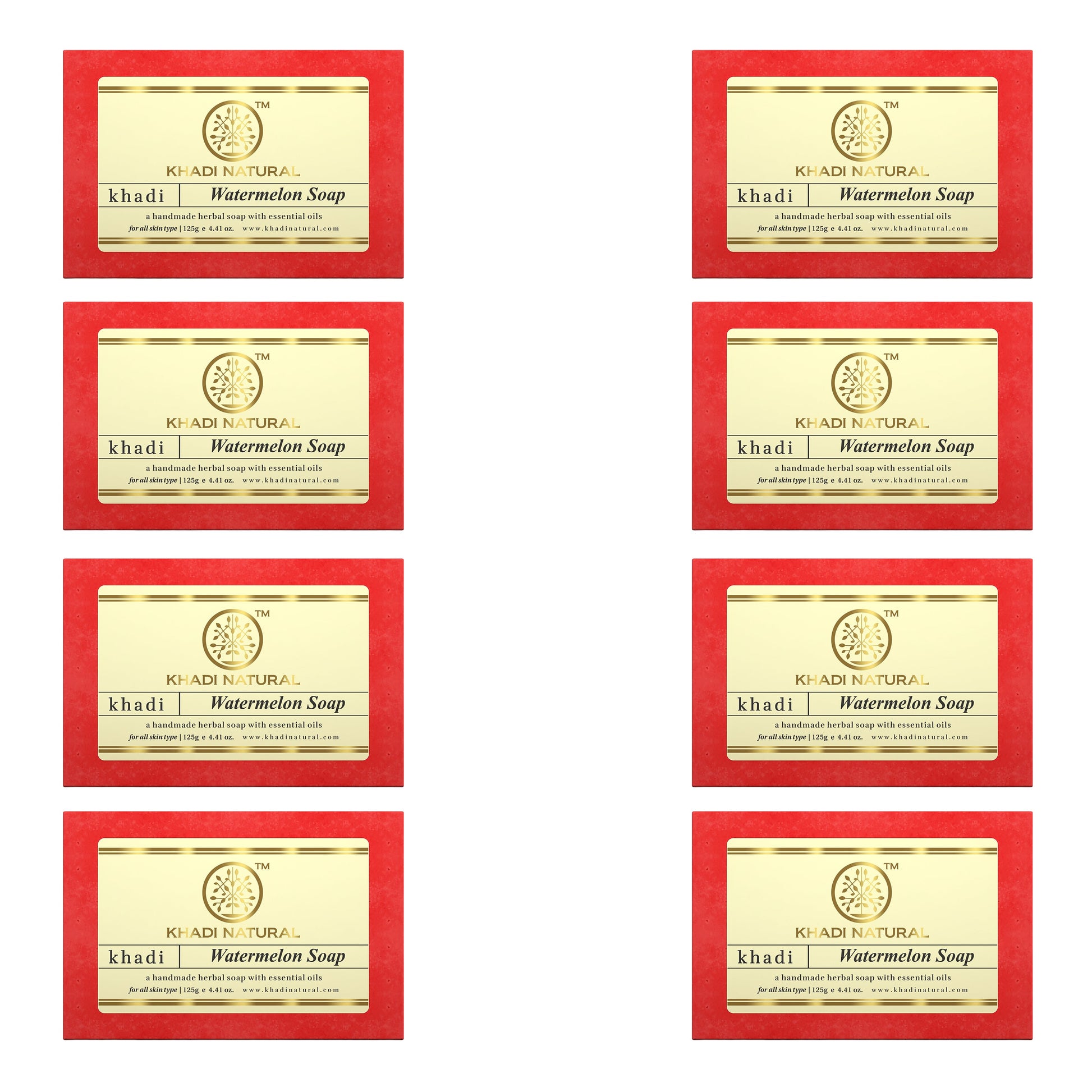 Khadi Natural Herbal Watermelon Soap Combo Pack Of 8 – 125gm Each