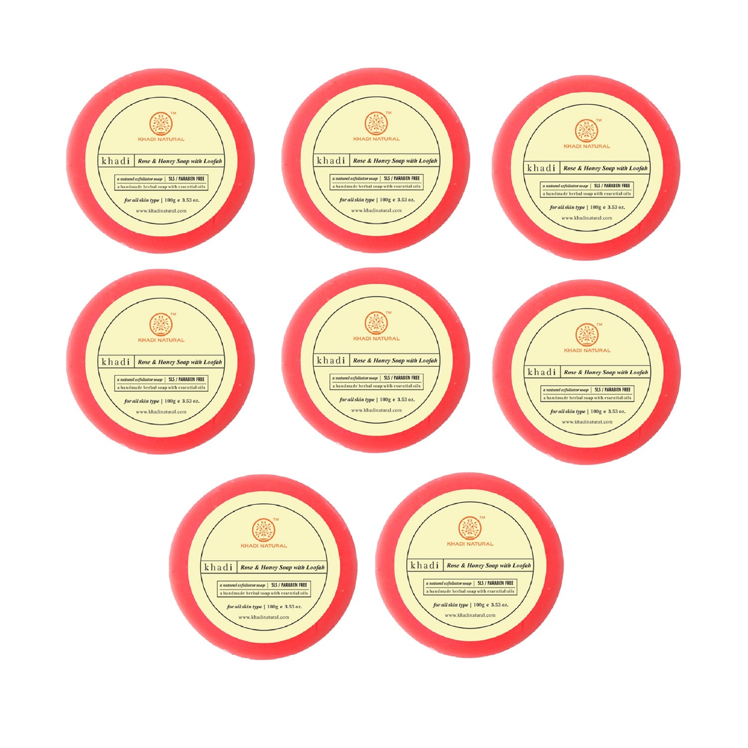 Khadi Natural Rose & Honey Loofah Soap - 100gm