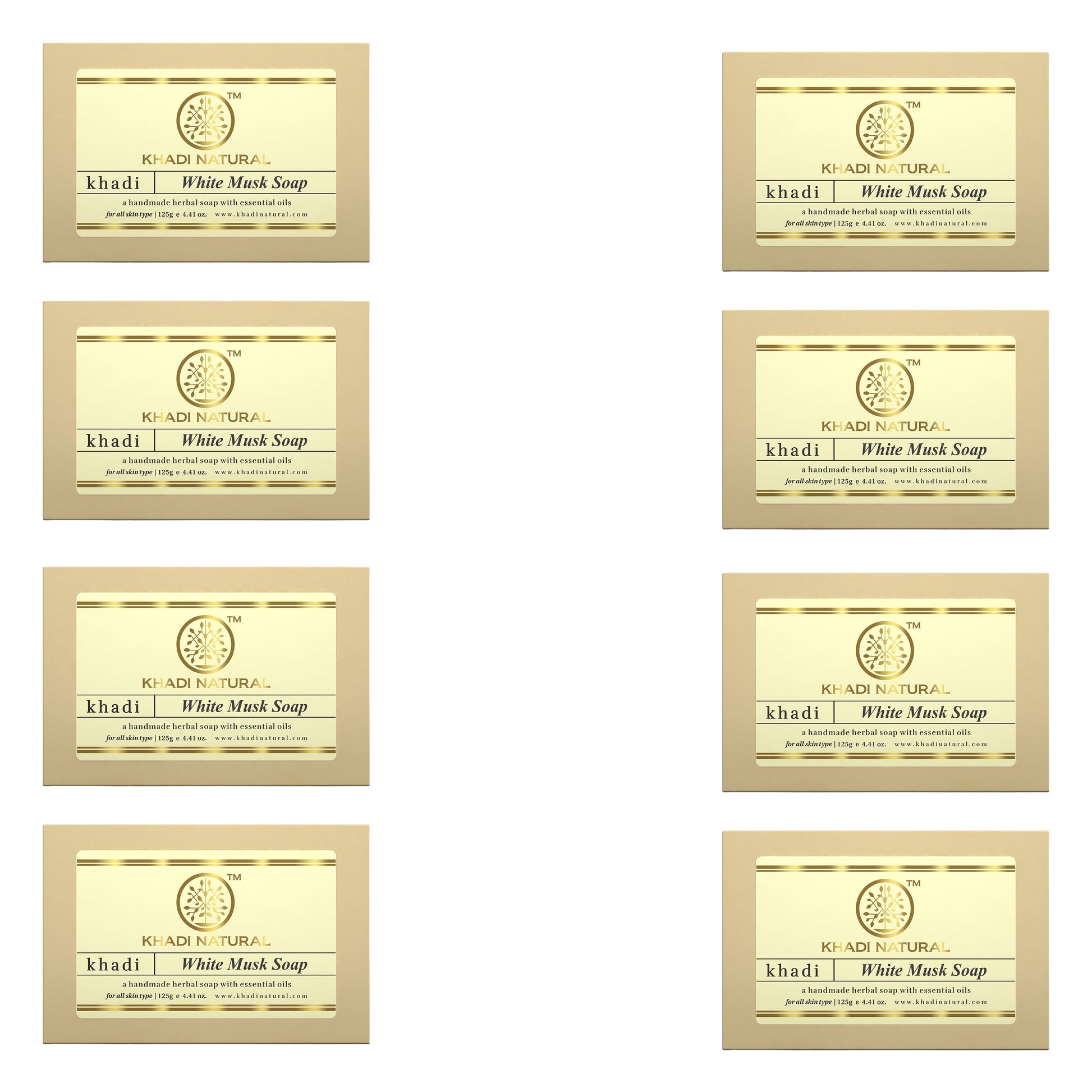 Khadi Natural Herbal White Musk Soap Combo Pack Of 8 – 125gm Each