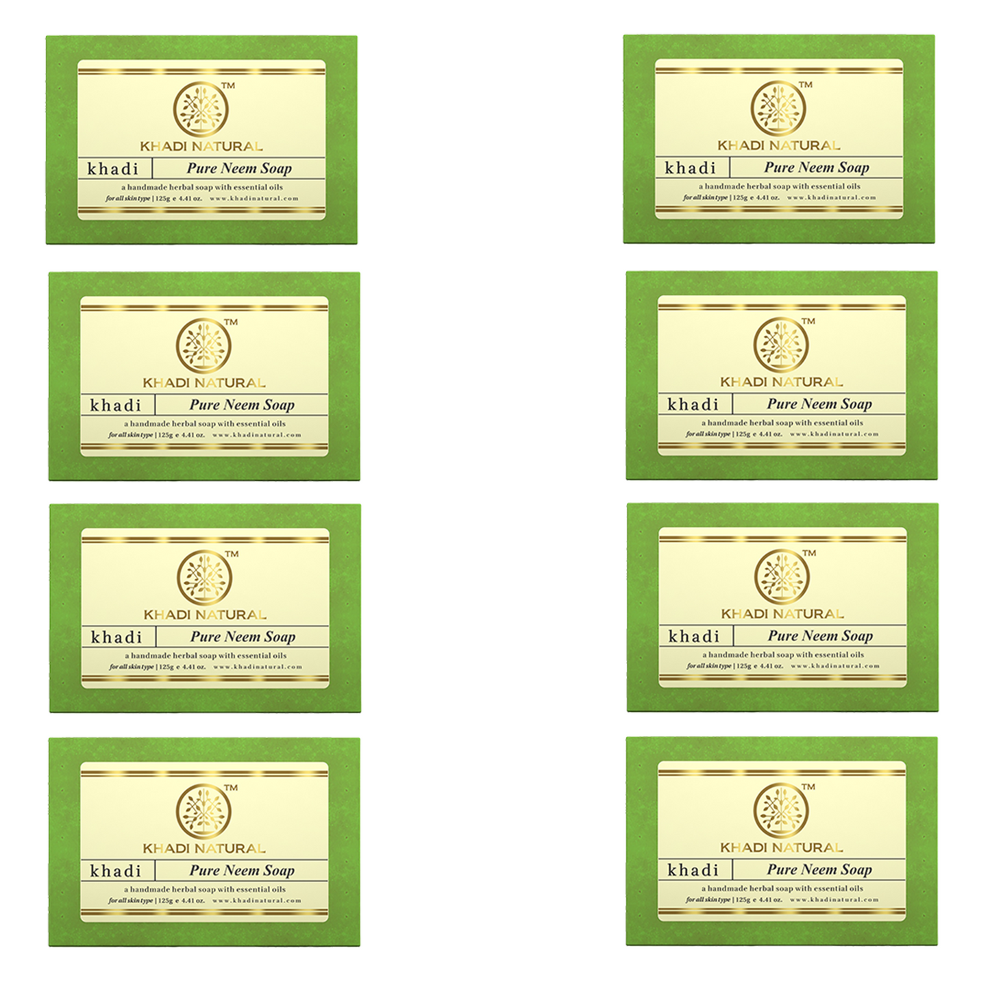 Khadi Natural Pure Neem Soap Combo Pack Of 8 – 125gm Each