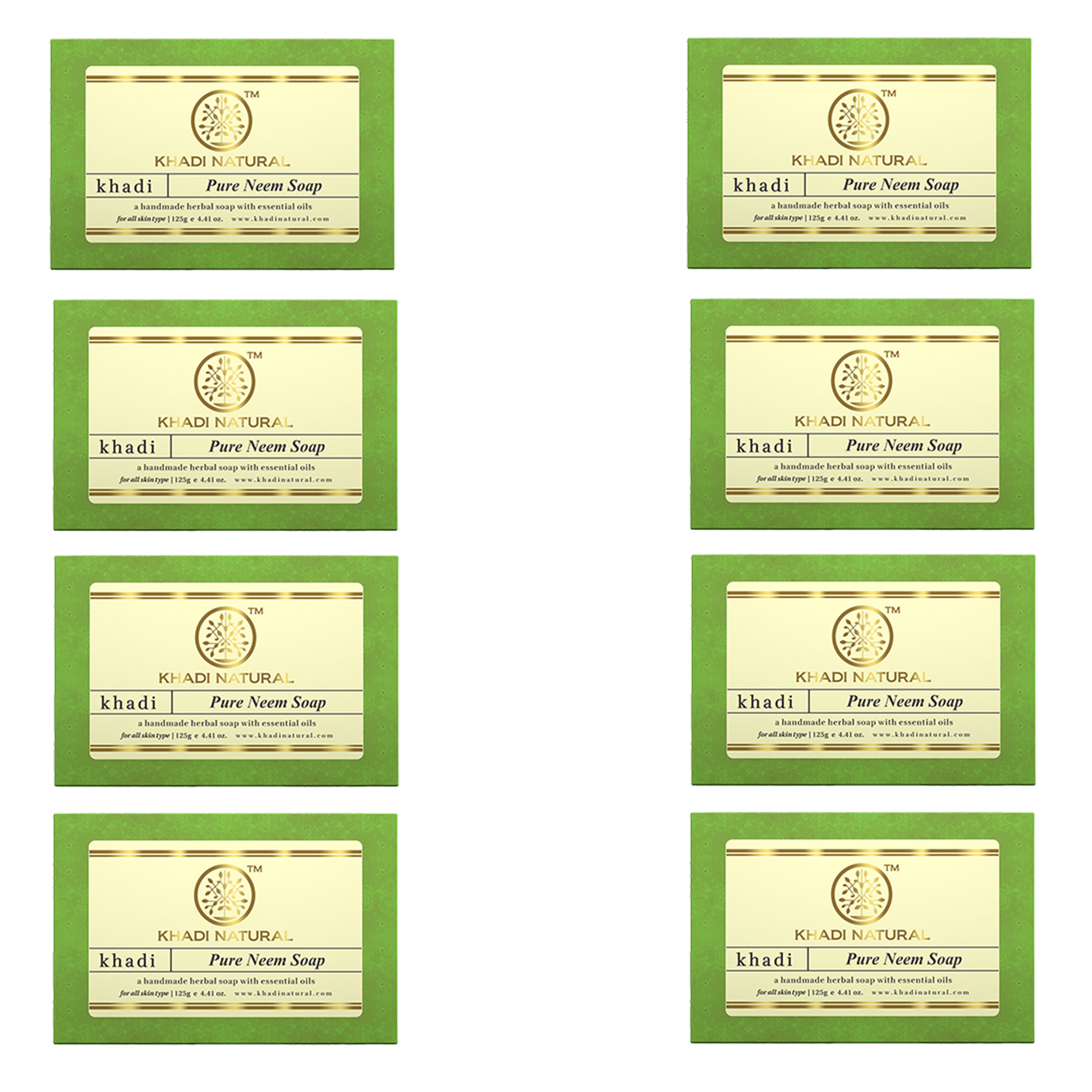 Khadi Natural Pure Neem Soap Combo Pack Of 8 – 125gm Each