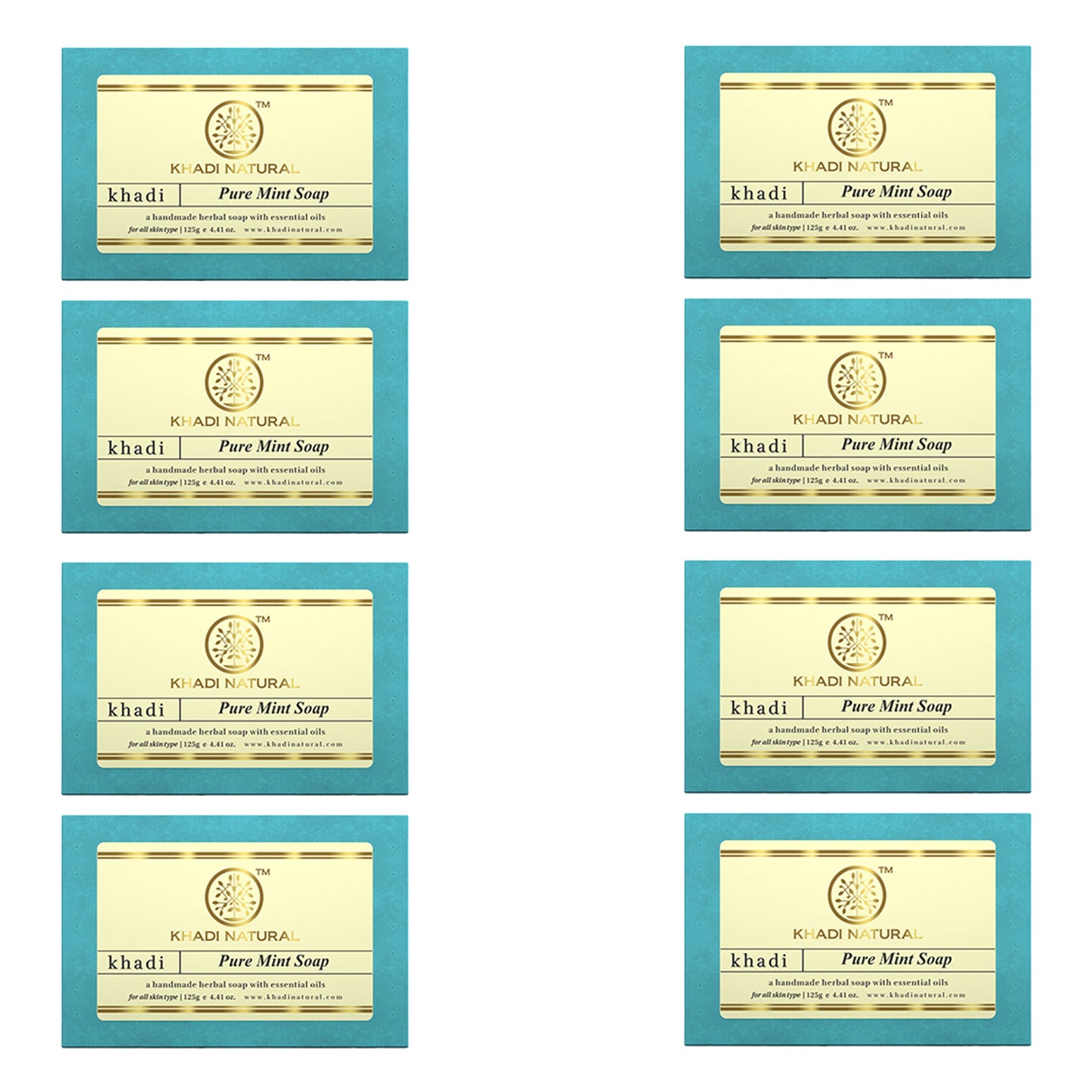 Khadi Natural Pure Mint Soap Combo Pack Of 8 – 125gm Each