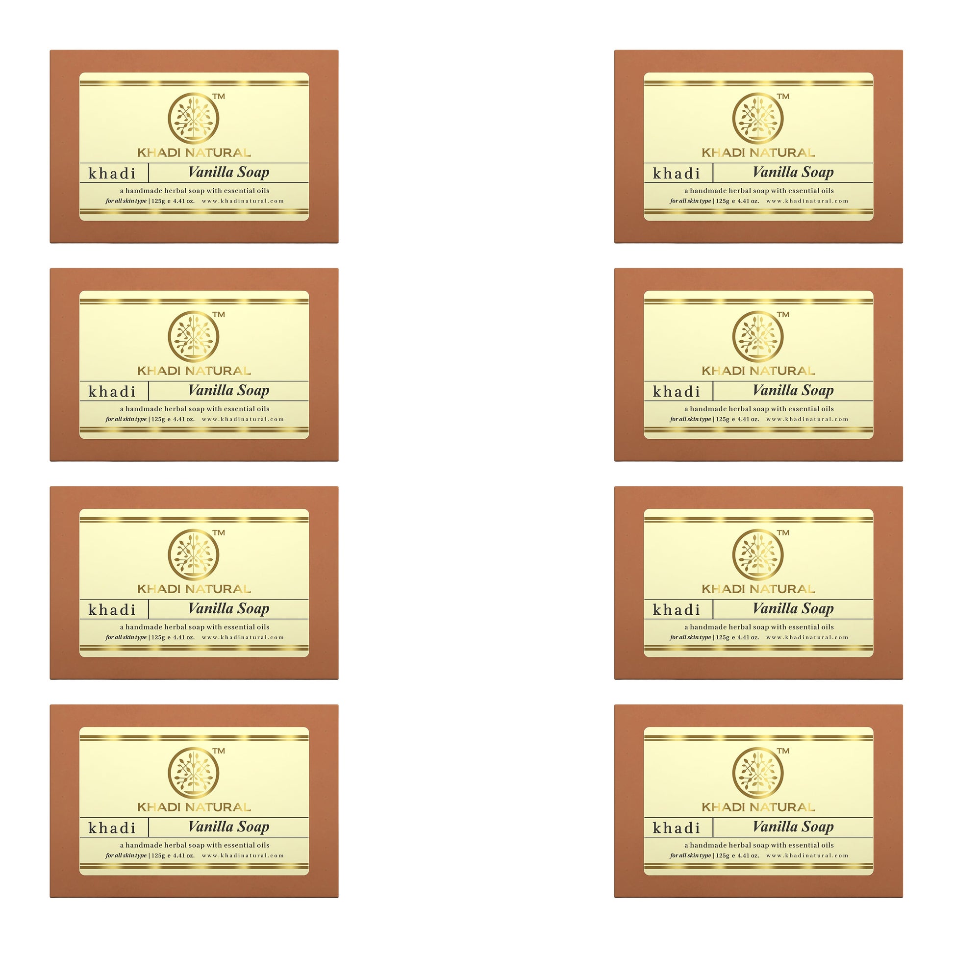 Khadi Natural Vanilla Soap Combo Pack Of 8 – 125gm Each