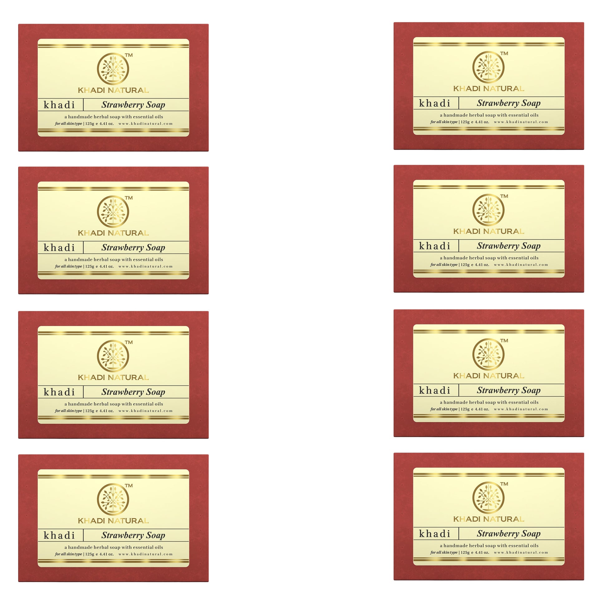 Khadi Natural Strawberry Soap Combo Pack Of 8 – 125gm Each