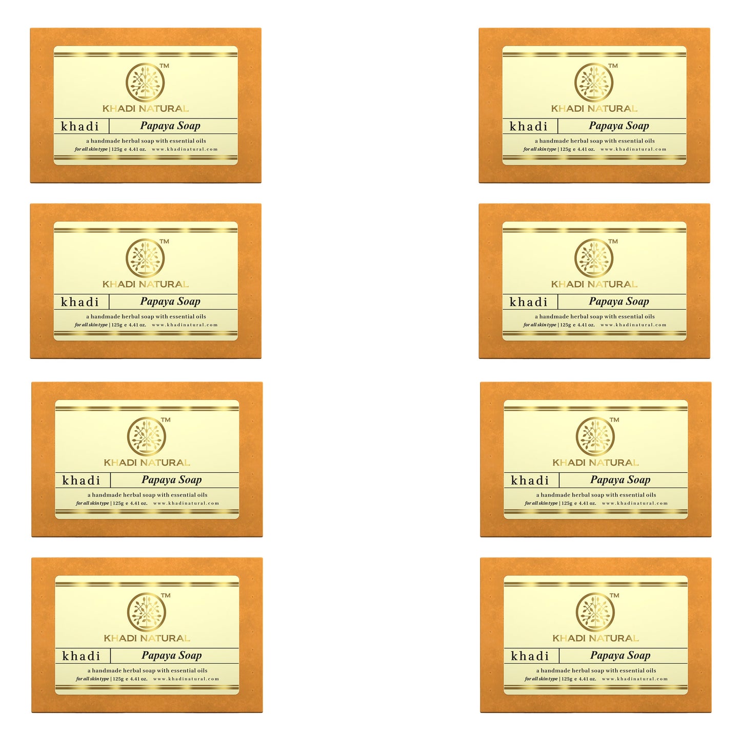 Khadi Natural Papaya Soap Combo Pack Of 8 – 125gm Each