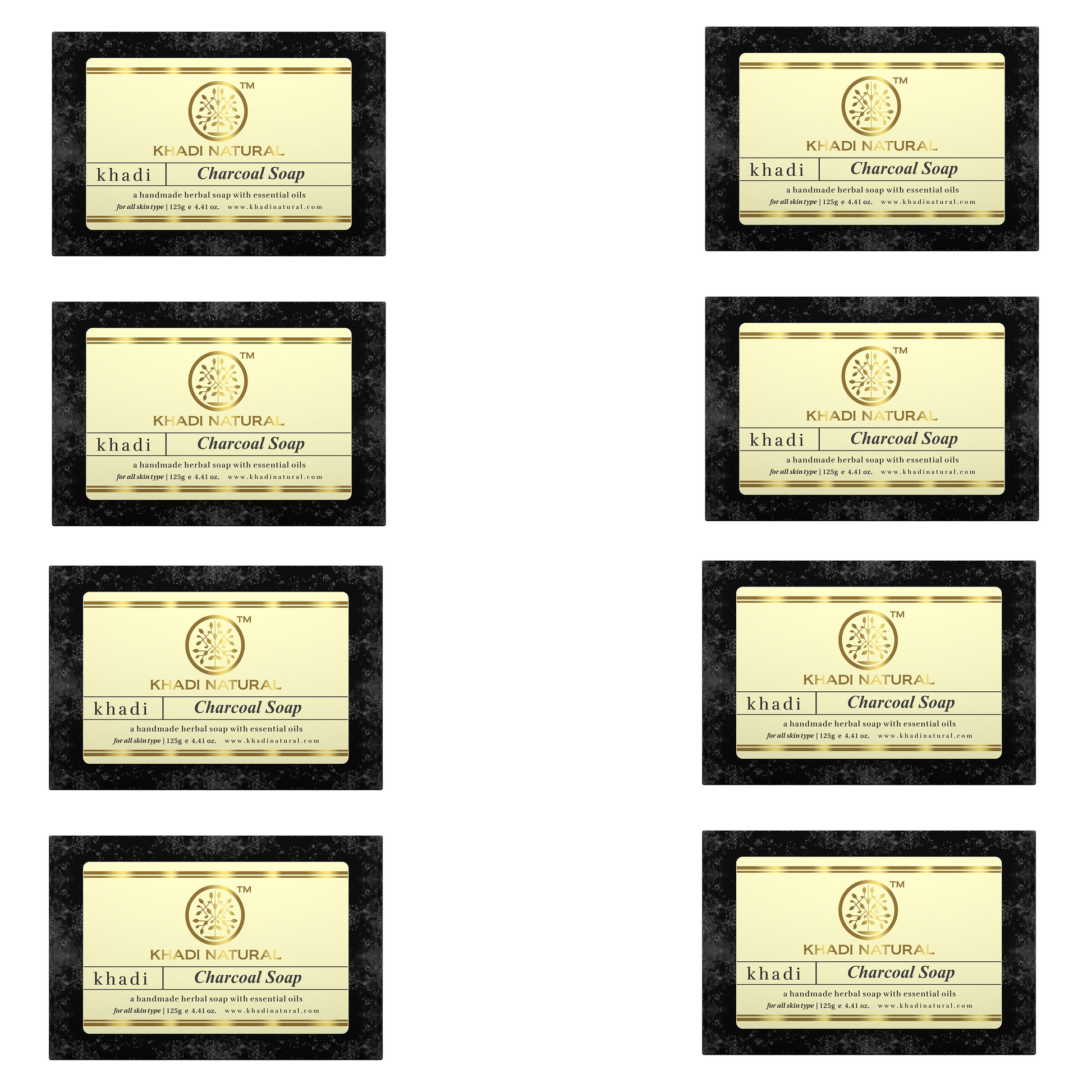 Khadi Natural Charcoal Soap Combo Pack Of 8 – 125gm Each