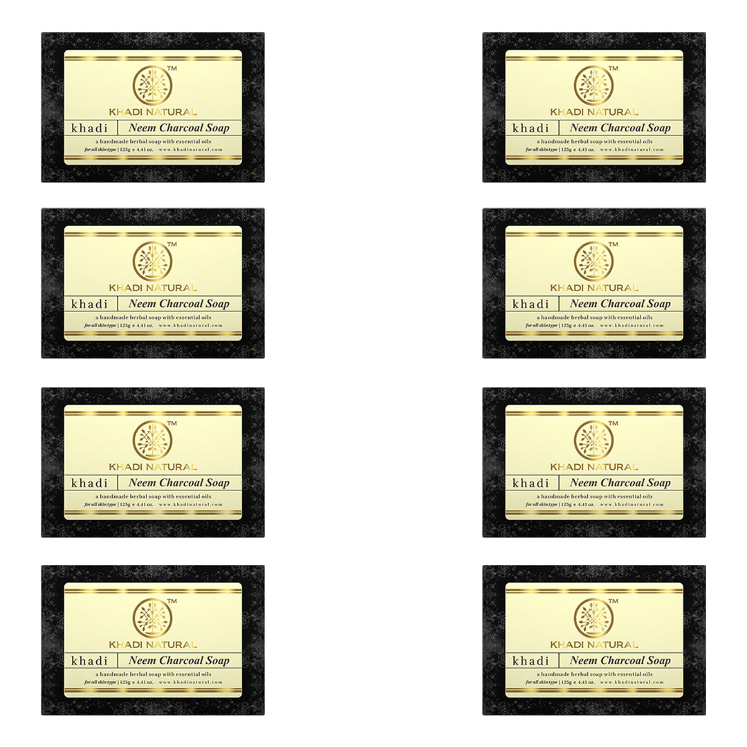 Khadi Natural Neem Charcoal Soap Combo Pack Of 8 – 125gm Each