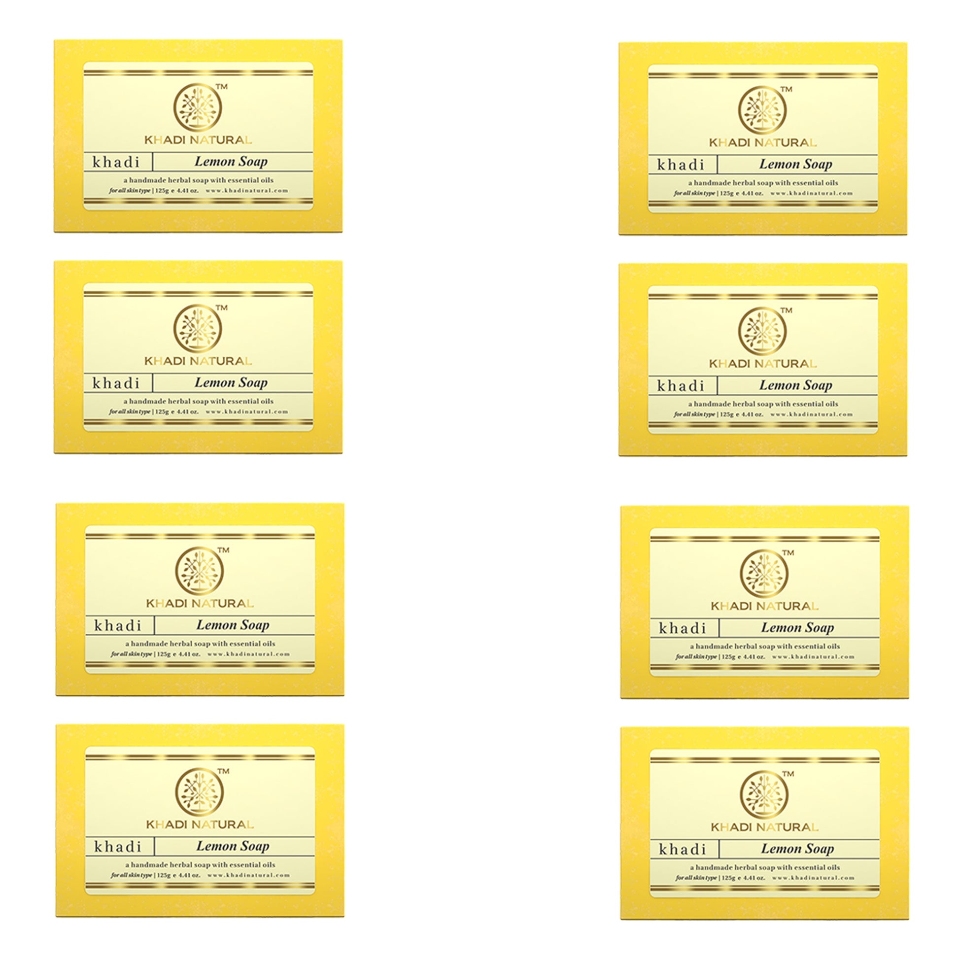 Khadi Natural Herbal Lemon Soap Combo Pack Of 8 – 125gm Each