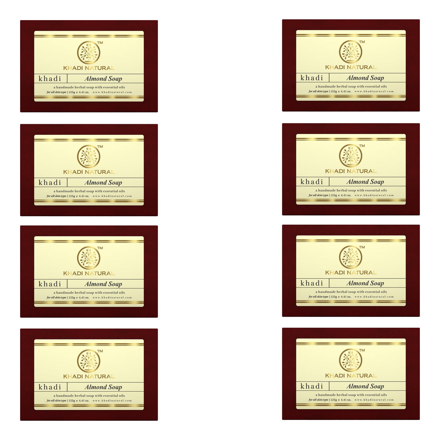 Khadi Natural Almond Soap Combo Pack Of 8 – 125gm Each