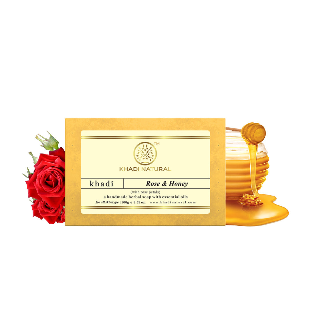 Khadi Natural Rose & Honey With Rose Petals Soap - 100gm