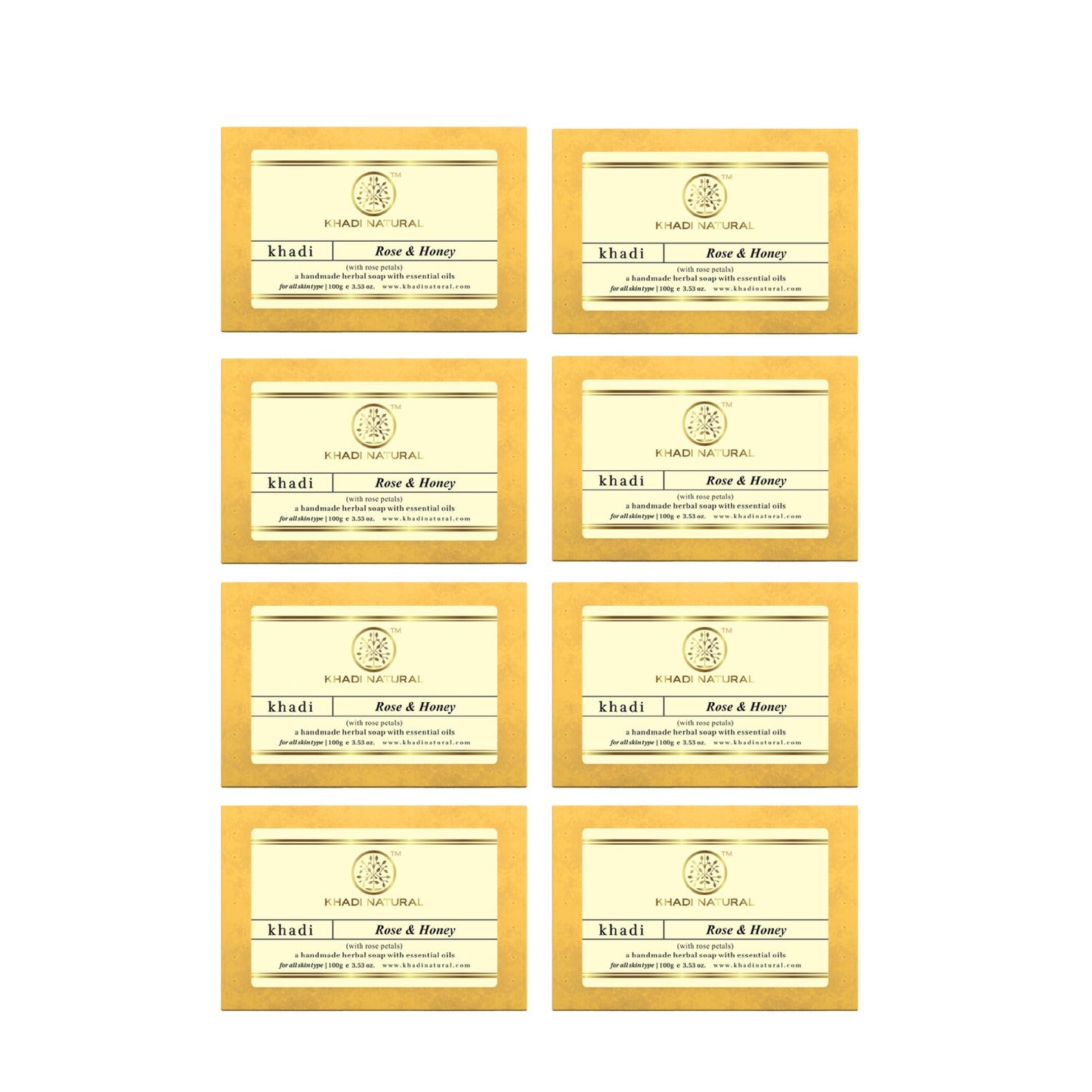 Khadi Natural Rose & Honey With Rose Petals Soap Combo Pack Of 8 – 100gm Each