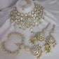 Jewel City Elegant Polki Kundan Bridal Set with Necklace, Earring & Mathapati-Handcrafted Indian Wedding Jewelry with Pearl Accents | Swadesiicart