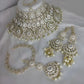 Jewel City Luxurious White Kundan Bridal Set - Complete Semi Wedding Jewelry Collection with Pearl Embellishments | Swadesiicart
