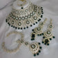 Jewel City Luxurious Green Kundan Bridal Set - Complete Semi Wedding Jewelry Collection with Pearl Embellishments | Swadesiicart