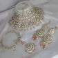 Jewel City Luxurious Rose Quartz Kundan Bridal Set - Complete Semi Wedding Jewelry Collection with Pearl Embellishments | Swadesiicart
