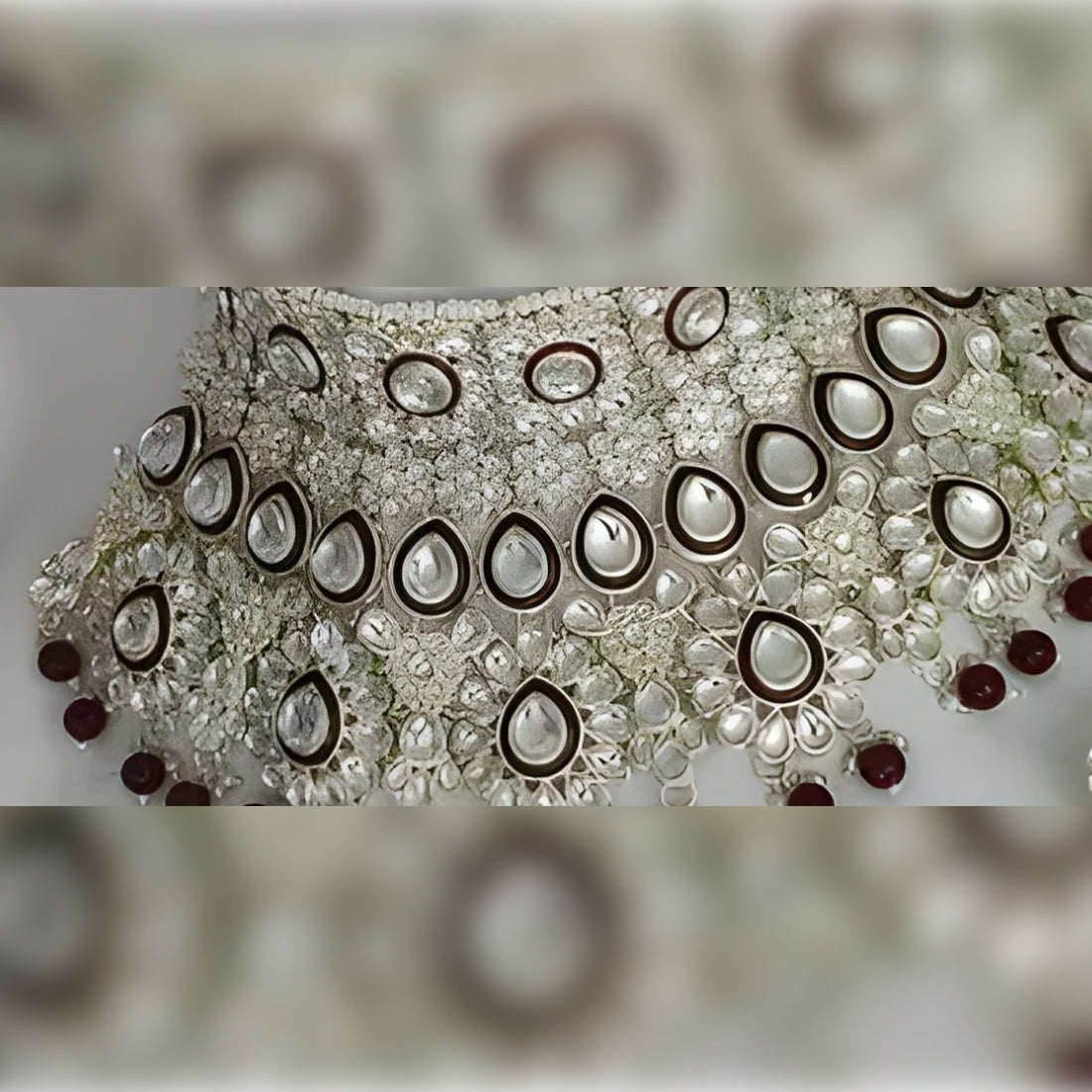 Jewel City Luxurious Maroon Kundan Bridal Set - Complete Semi Wedding Jewelry Collection with Pearl Embellishments | Swadesiicart