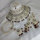 Jewel City Luxurious Maroon Kundan Bridal Set - Complete Semi Wedding Jewelry Collection with Pearl Embellishments | Swadesiicart