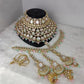 Jewel City Pastel Perfection Kundan Bridal Set - Complete Mother of Pearl Choker with Matching Mathapatti, Earrings | Swadesiicart