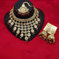 Jewel City Kundan Choker Necklace Set with Maang Tikka & Jhumka Earrings - Traditional Indian Bridal Jewelry Collection Gold-Plated | Swadesiicart