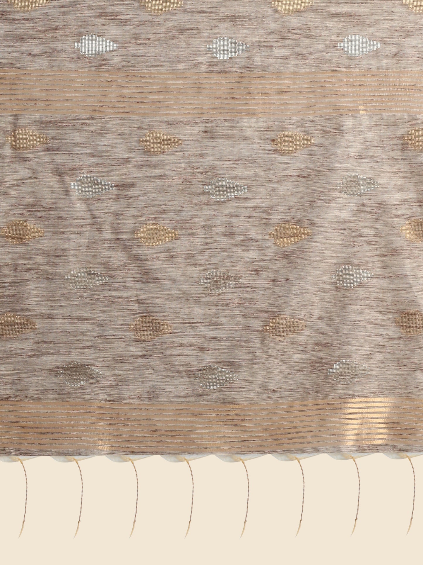 Vishnu Weaves Women's Brown Handloom Silk Zari Woven Saree with Blouse - Swadesiicart