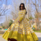 Jyoti Fashion Women's Mustard Heavy Digital Printed Cotton Silk Anarkali Dress | Swadesiicart