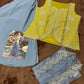 Aarshi Fashions Yellow Chinon Wedding Gowns