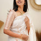 Vamika Weaving Banarasi Jacquard white Kanjivaram Saree | Swadesiicart