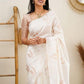 Vamika Weaving Banarasi Jacquard white Kanjivaram Saree | Swadesiicart