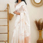 Vamika Weaving Banarasi Jacquard white Kanjivaram Saree | Swadesiicart