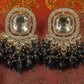 Jewel City Traditional Gold-Plated Kundan Earrings with Blue Beads – Handcrafted Ethnic Dangler Jewelry – Wedding & Party Wear | Swadesiicart