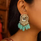 Jewel City Traditional Gold-Plated Kundan Earrings with Blue Beads – Handcrafted Ethnic Dangler Jewelry – Wedding & Party Wear | Swadesiicart