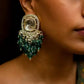 Jewel City Traditional Gold-Plated Kundan Earrings with Blue Beads – Handcrafted Ethnic Dangler Jewelry – Wedding & Party Wear | Swadesiicart