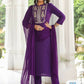 Kalini Floral Embroidered Mandarin Collar Regular Mirror Work Kurta & Trousers & Dupatta - Swadesiicart