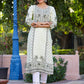 Juniper Women's Green Rayon Staple Kalamkari Floral Placement Printed Kurta | Swadesiicart