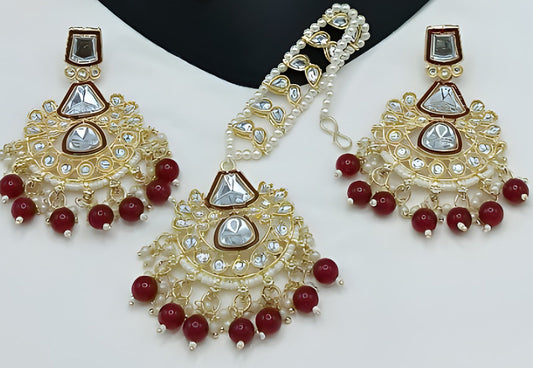 Jewel City Kundan Choker Set with Pearl Tassels - Premium Glass Cut Stone Wedding Collection | Swadesiicart