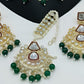 Jewel City Kundan Choker Set with Pearl Tassels - Premium Glass Cut Stone Wedding Collection | Swadesiicart