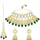 Jewel City Elegant Pearl Choker Necklace Set with Maang Tikka and Jhumka Earrings - Traditional Indian Bridal Jewelry Collection | Swadesiicart
