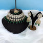 Jewel City Elegant Pearl Choker Necklace Set with Maang Tikka and Jhumka Earrings - Traditional Indian Bridal Jewelry Collection | Swadesiicart