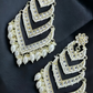 Jewel City Elegant Layered Kundan Pearl Earrings - Handcrafted Multi-Tier Chandbali Jhumkas - Bridal Wedding Statement Jewelry | Swadesiicart